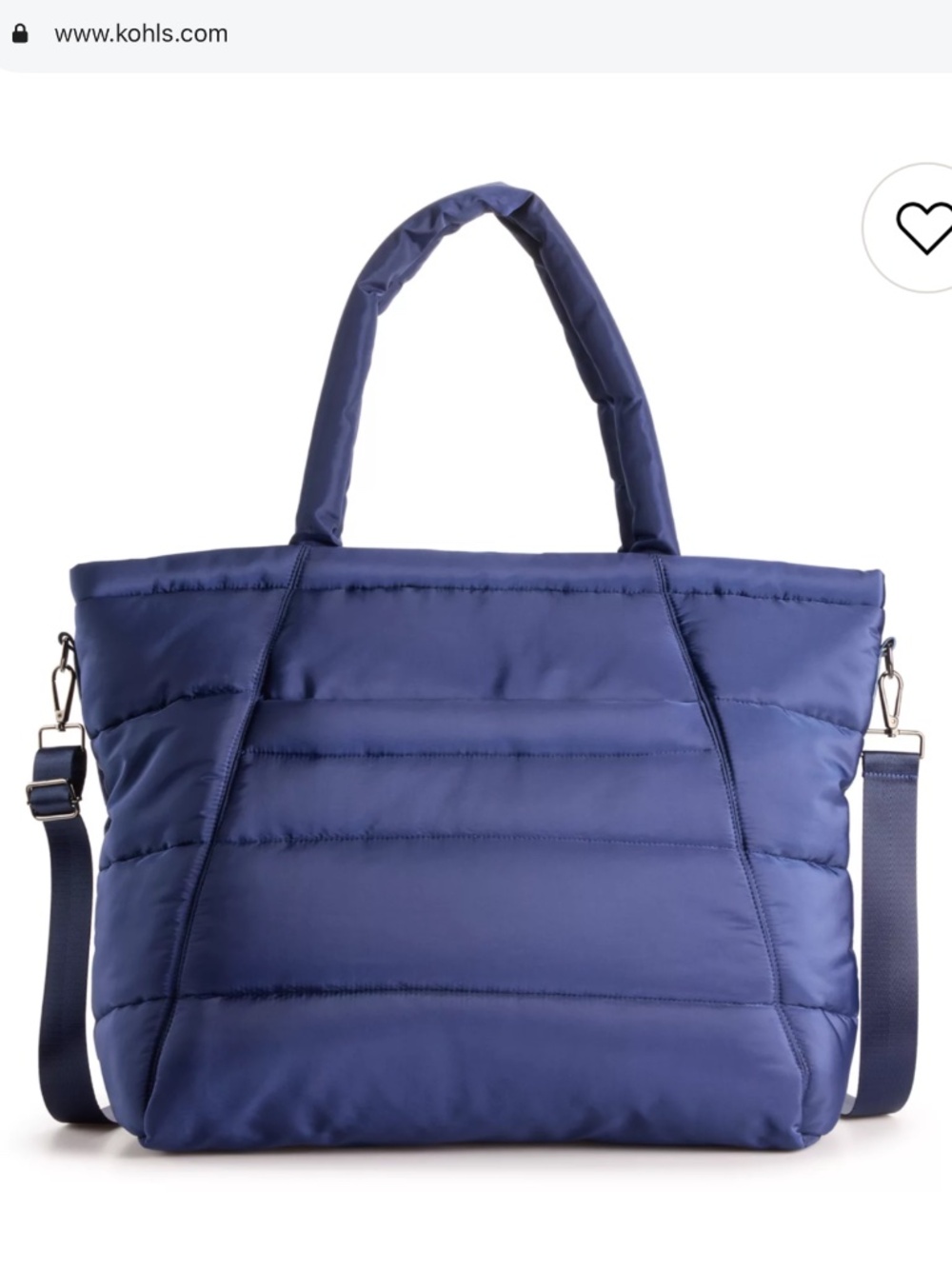 Olivia & Kate puffer weekender tote